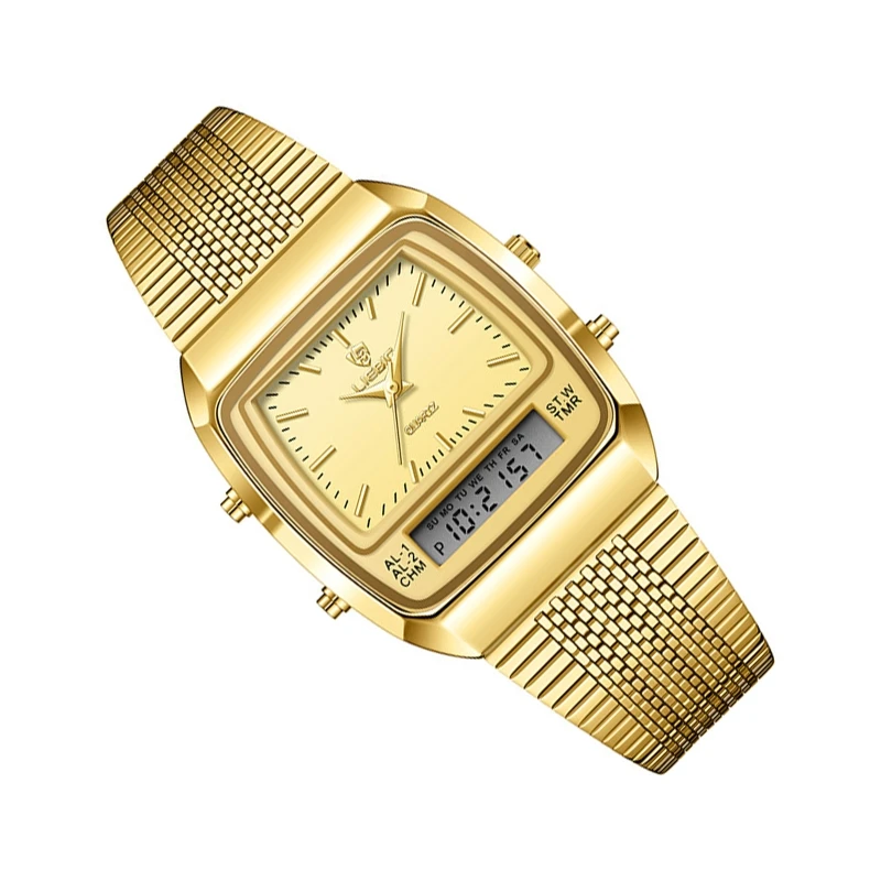 High End Men Analogue Watch with Precise Movement Water Resistant Double Display for Casual Wear and Valentines Gifting