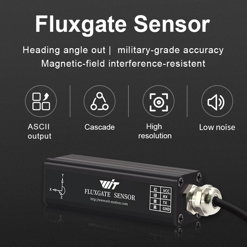 WitMotion HWT3100 Military-Grade PNI magnetometer heading angle fluxgate, RM3100 3-axis electronic compass geomagnetic sensor