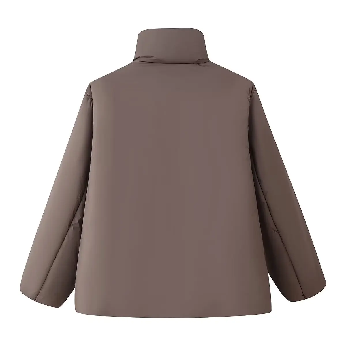 KONDALA أنيقة خمر براون أنيقة الموضة الحديثة 2025 الشتاء المرأة سترة دافئة الشارع الشهير الوقوف طوق زر الإناث أبلى #5