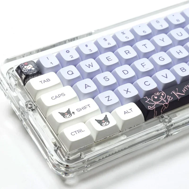 Sanrio Kuromi Anime Kawaii Keycaps Cartoon Style Mechanical Keyboard Keycaps Cute PBT Keycaps Keyboard Accessories Gifts