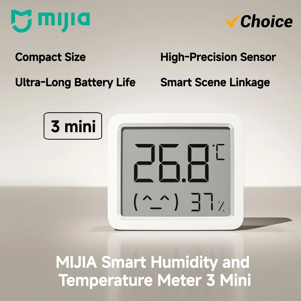 

Оригинальный умный датчик температуры и влажности Mijia 3 Mini Bluetooth Sensor 0.1 ℃ Высокоточный цифровой ЖК-дисплей с 3-летним сроком службы батареи для дома и офиса