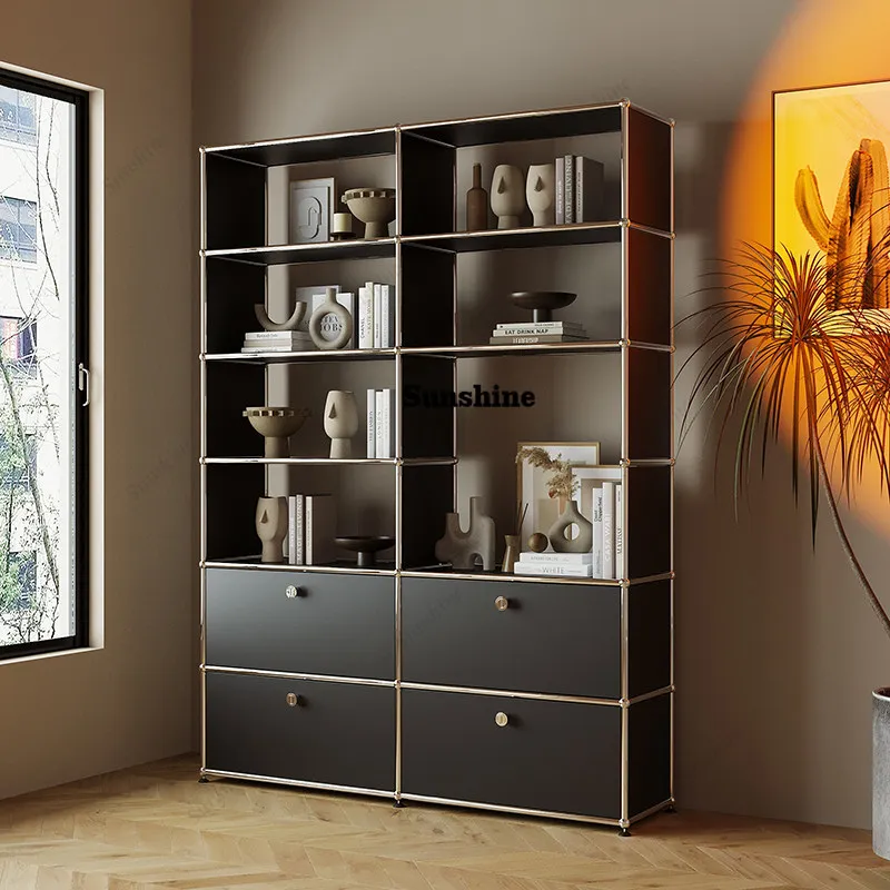 

Modular bookcase, light luxury living room, modular cabinet, household wall-to-wall figurine display cabinet