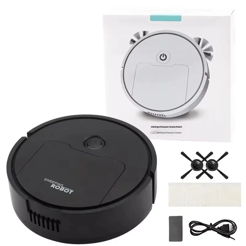 Aspirador de pó elétrico automático 3 em 1, 1500Pa, esfregão, recarregável por USB, sem fio, para uso doméstico e no escritório