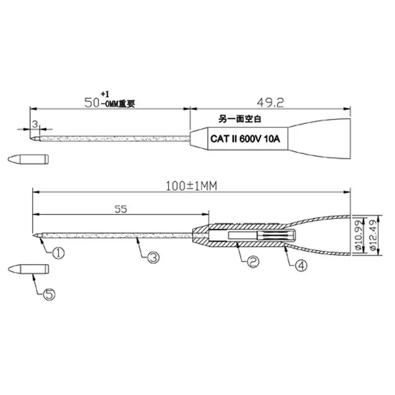 Sonda multímetro de uso General, conector de 2mm, punta extra, punción muy fina, aguja de acero, reparación de automóviles, pluma de electricista, aguja de extensión
