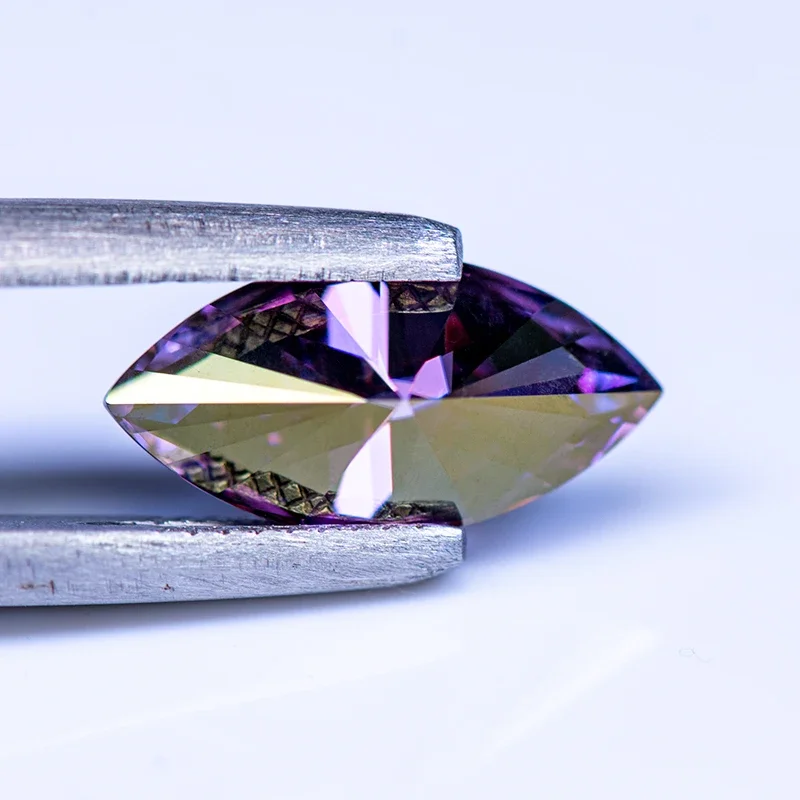 Moissanite Stone Gemstone Imperial Purple Color Marquise Cut Lab Grown Diamond Charms Woman Jewelry Making with GRA Certificate