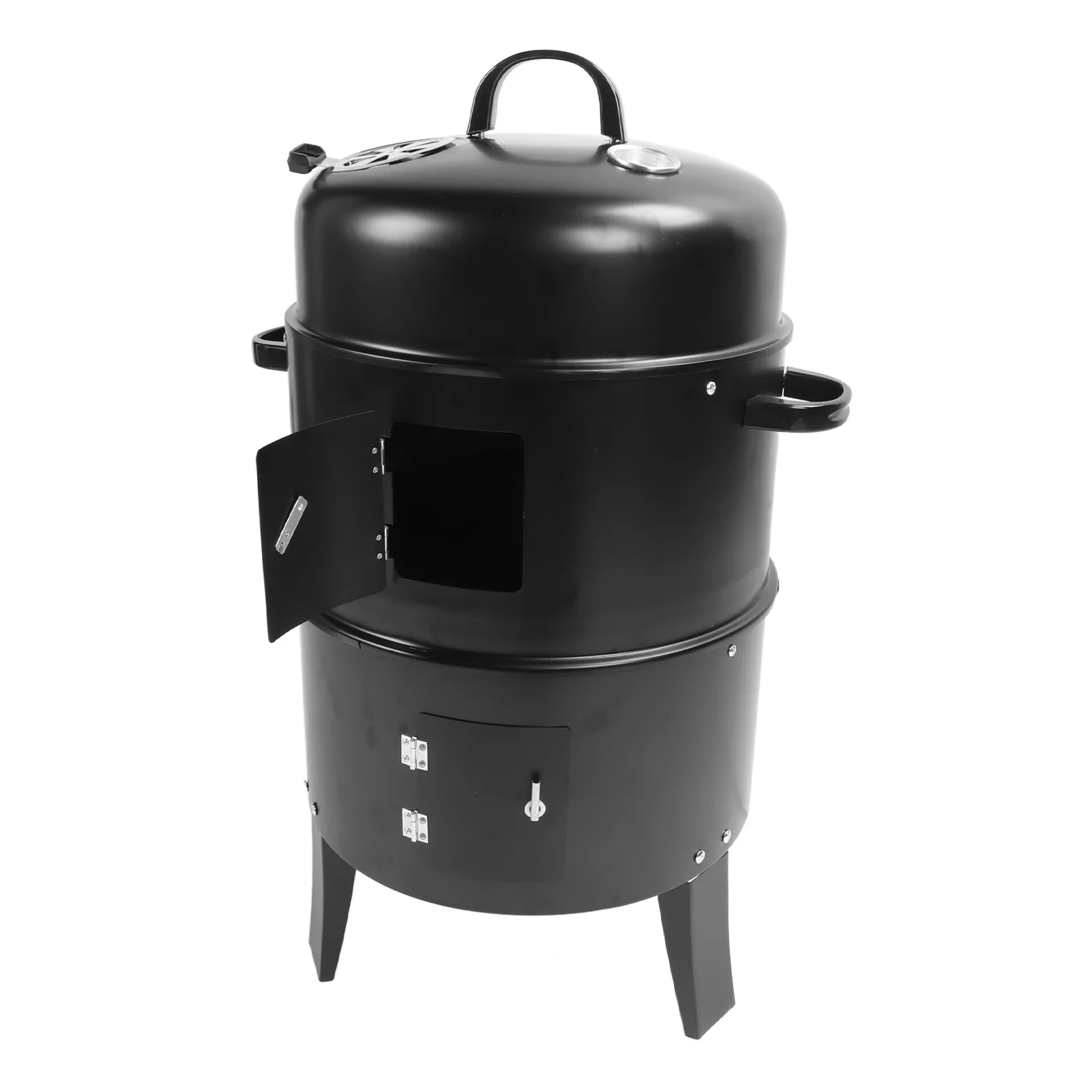 

BBQ Smoker Vertical Charcoal Smoker 3 in 1 3 Layer Grill Barbecue Smoker BBQ Grill with Thermometer for Cooking Charcoal Smoker