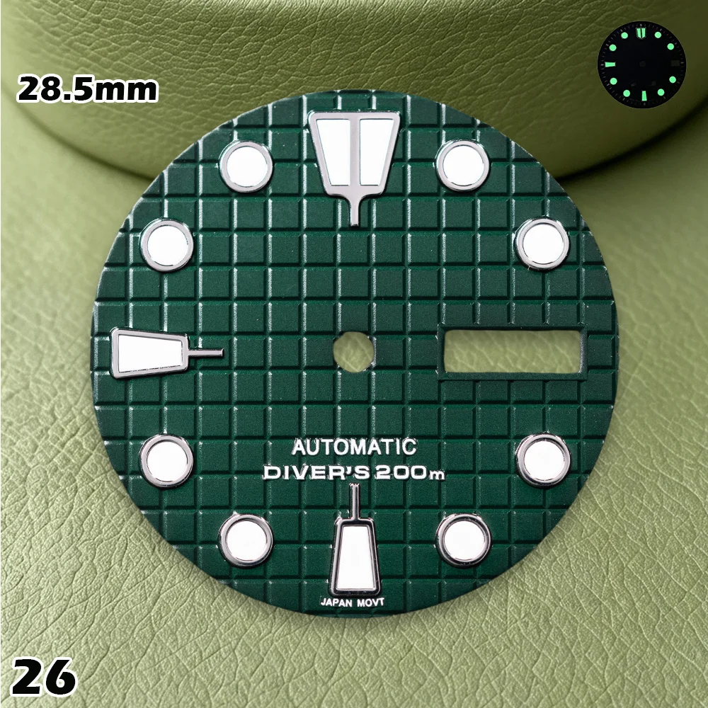 Dial for NH35NH36 Movement Wafers literally Wafers literally C3Luminous  Watch Modification repair Accessories 28.5mm