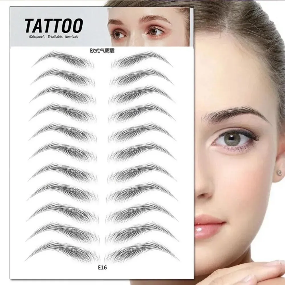 Brow Sticker 4D Hair Like Eyebrows Makeup Waterproof Eyebrow Tattoo Sticker Long Lasting Natural Fake Eyebrow Stickers