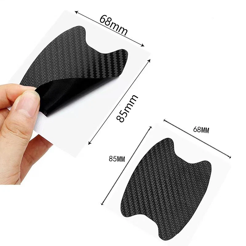 4Pcs car door stickers, carbon fiber scratch resistant cover, car handle protective foil, external design, car accessories