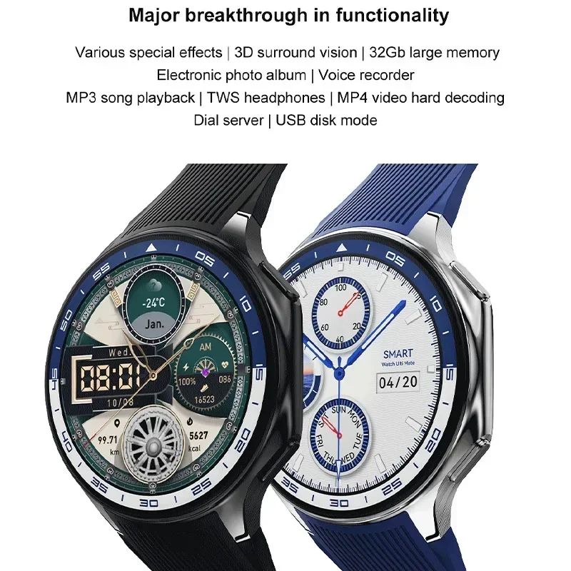 MAOYUAN New OPPO Men Smart Watch X 4G Memory Music Video 5.3 Bluetooth Call IP68 Waterproof AMOLED Smartwatch reloj hombre