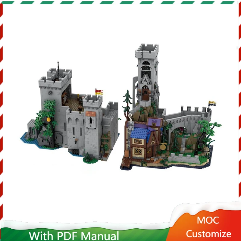 

561 шт., хит продаж, MOC, серый замок, креативный строительный блок, модель, модульный набор «сделай сам», обучающая сборная игрушка для детей, праздничные подарки