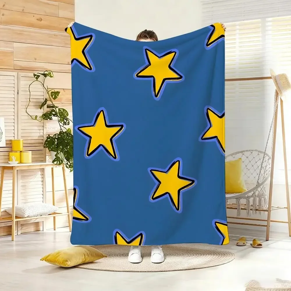 Print Grid Throw Lightweight  Flannel Blanket Soft Skin-friendly for Summer Cooling