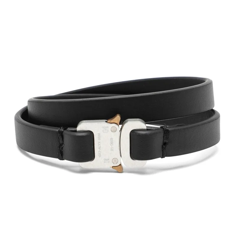 

High Street ALYX Functional Tactical Safety Buckle Collar Men Women Casual Fashion Leather Bracelet
