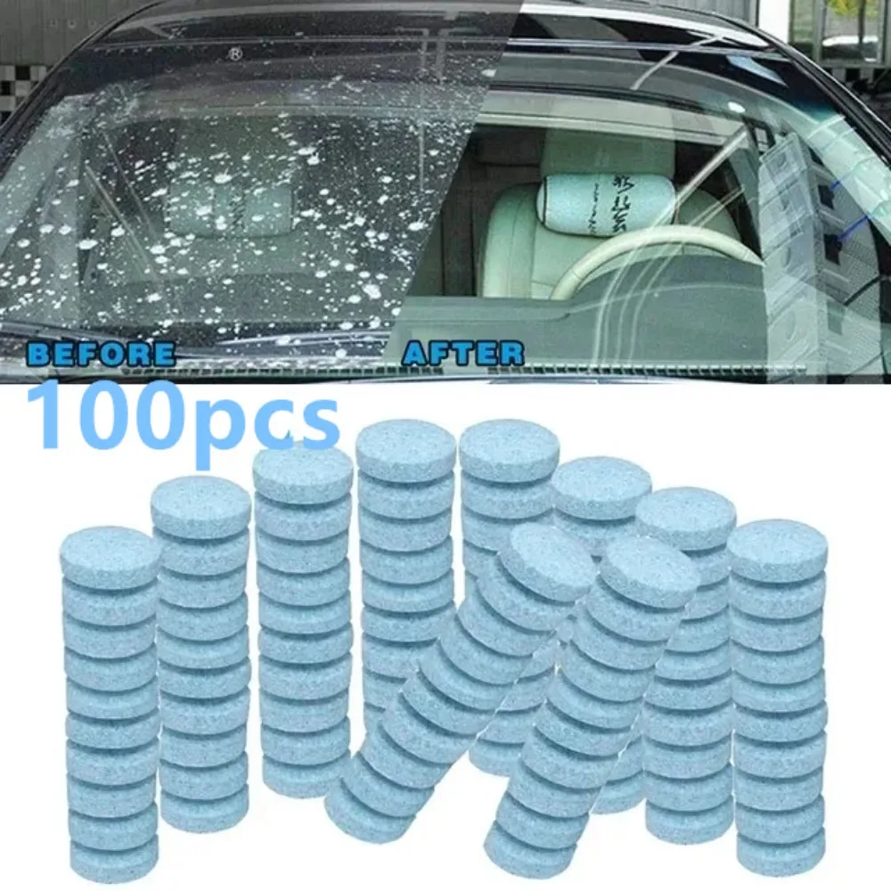 100/10pcs Car Solid Cleaner Effervescent Tablets Wiper Essence Automobile Accessories for Window Windshield Glass Cleaning
