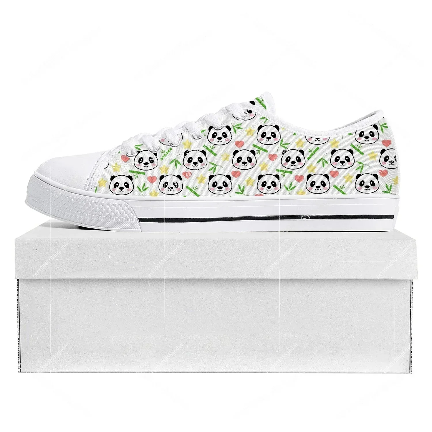 

Panda Cute Pattern Low Top High Quality Sneakers Mens Womens Teenager Tailor-made Shoe Canvas Sneaker Casual Couple Shoes WhiteC
