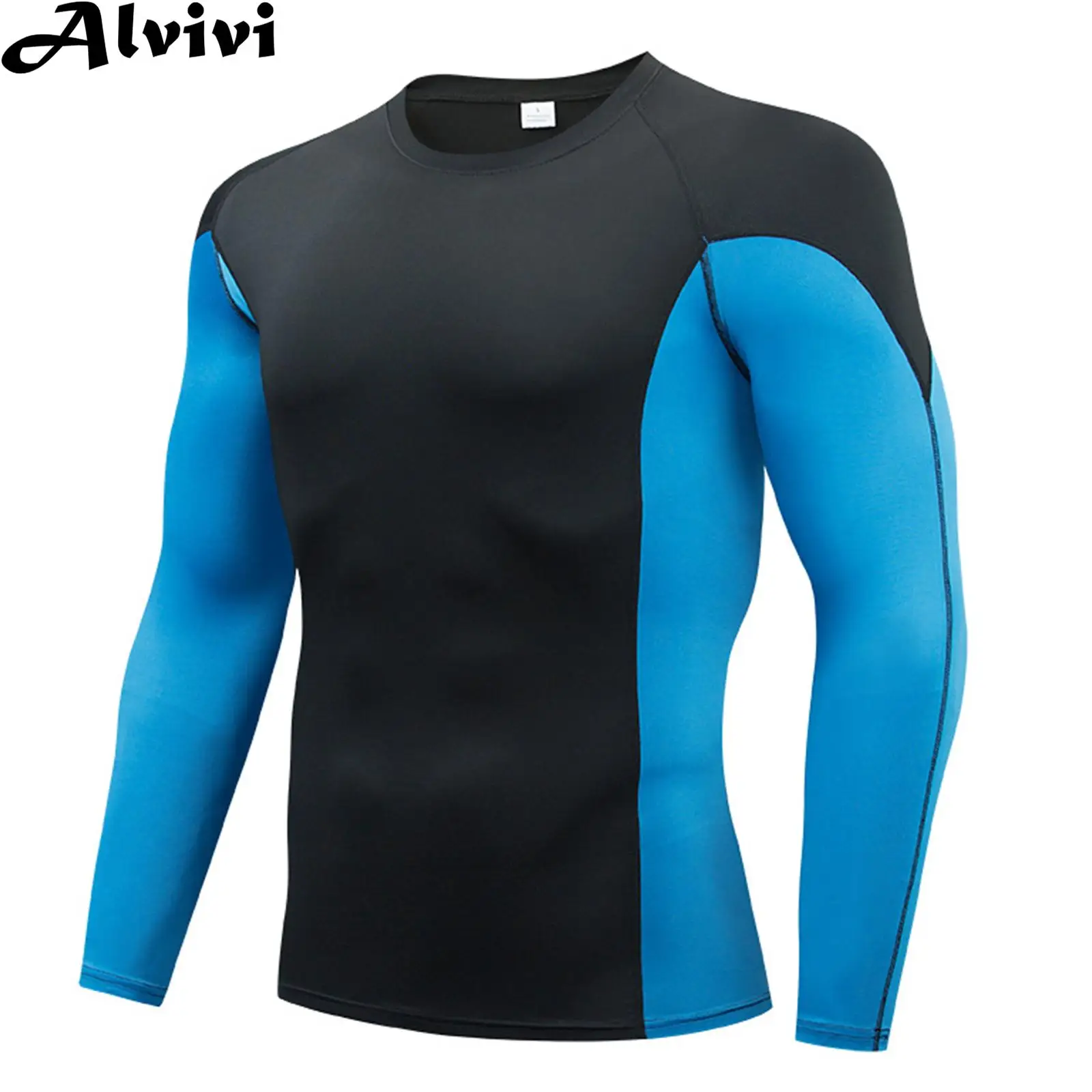 

Mens Long Sleeve Compression T-shirt Quick Dry Moisture Wicking Tops for Surfing Fitness Sports Swimming Wetsuit Rash Guards