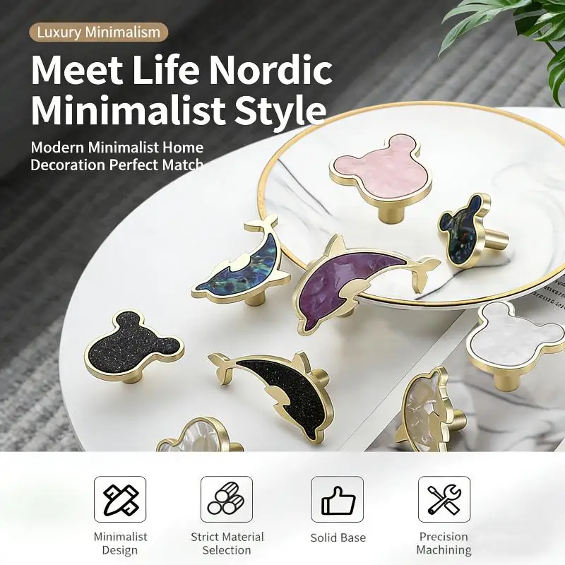 Modern Cupboard Drawer Knobs Wardrobe Furniture Single Hole Door Handle Simple Personality Children's Room Bedside Table Knobs