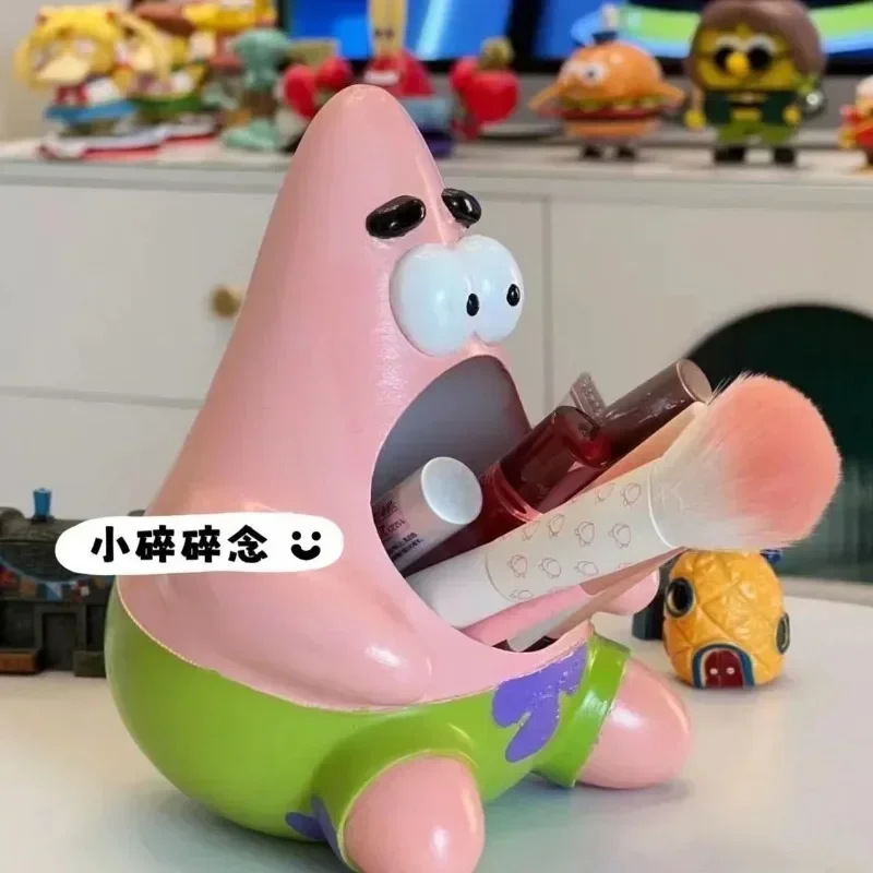 SpongeBob SquarePants Patrick Star Pen Container Cartoon Desktop Storage Tube Creative Ornaments Kawaii Girl&Child Holiday Gifts