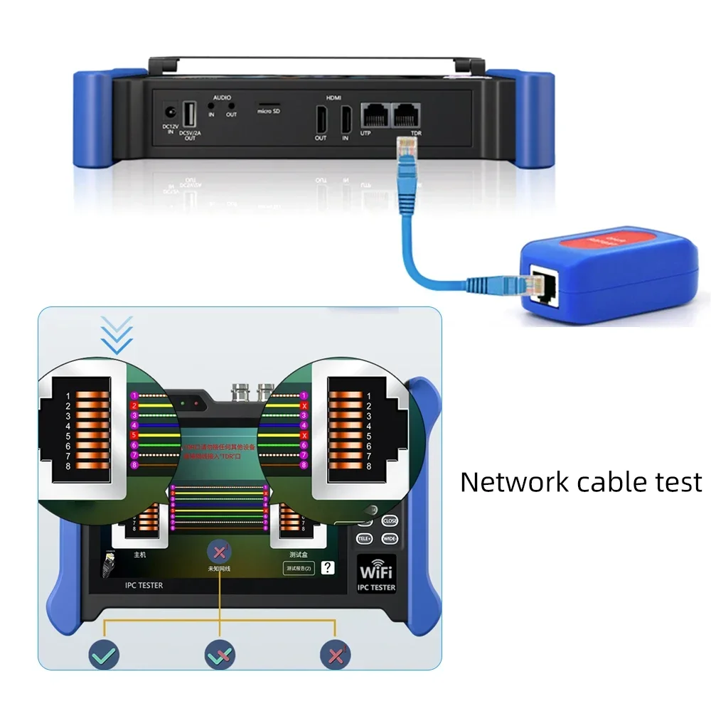 4K CCTV IP Camera Tester VOR OTDR IP AHD CVI TVI SDI CVBS Camera Tester CCTV IPC Test Monitor for Security IP Camera HDMI in/out