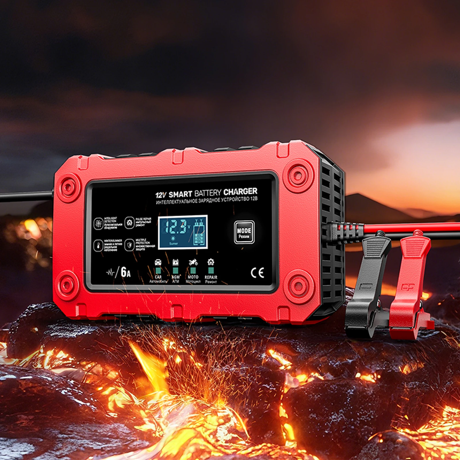 6A 12V Car Battery …