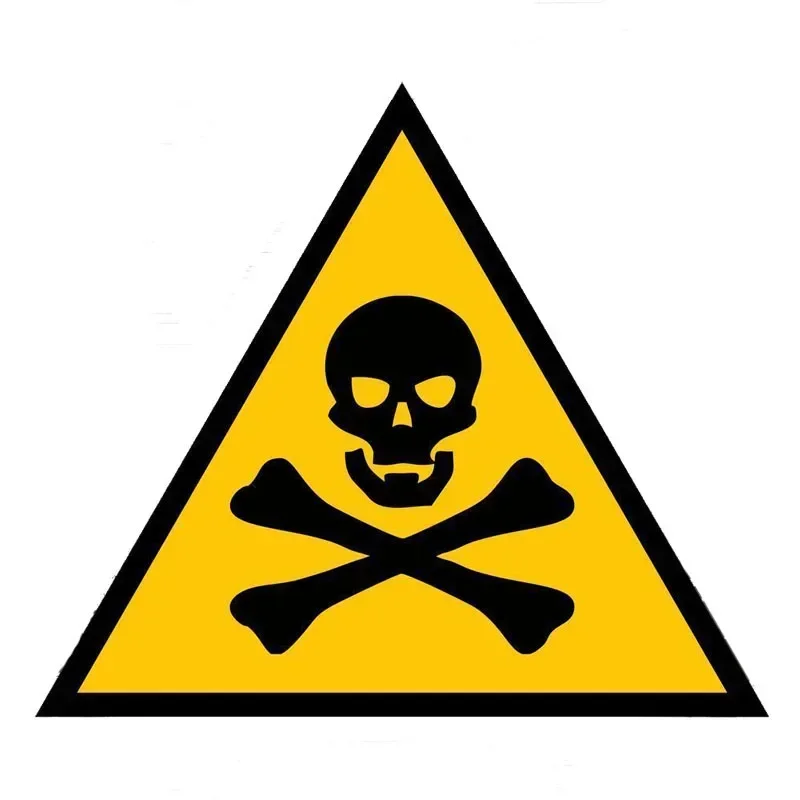 Creative Skull Warning Danger PVC Sticker 10CM, Waterproof Scratch Cover Decal for Car Bumper Decor