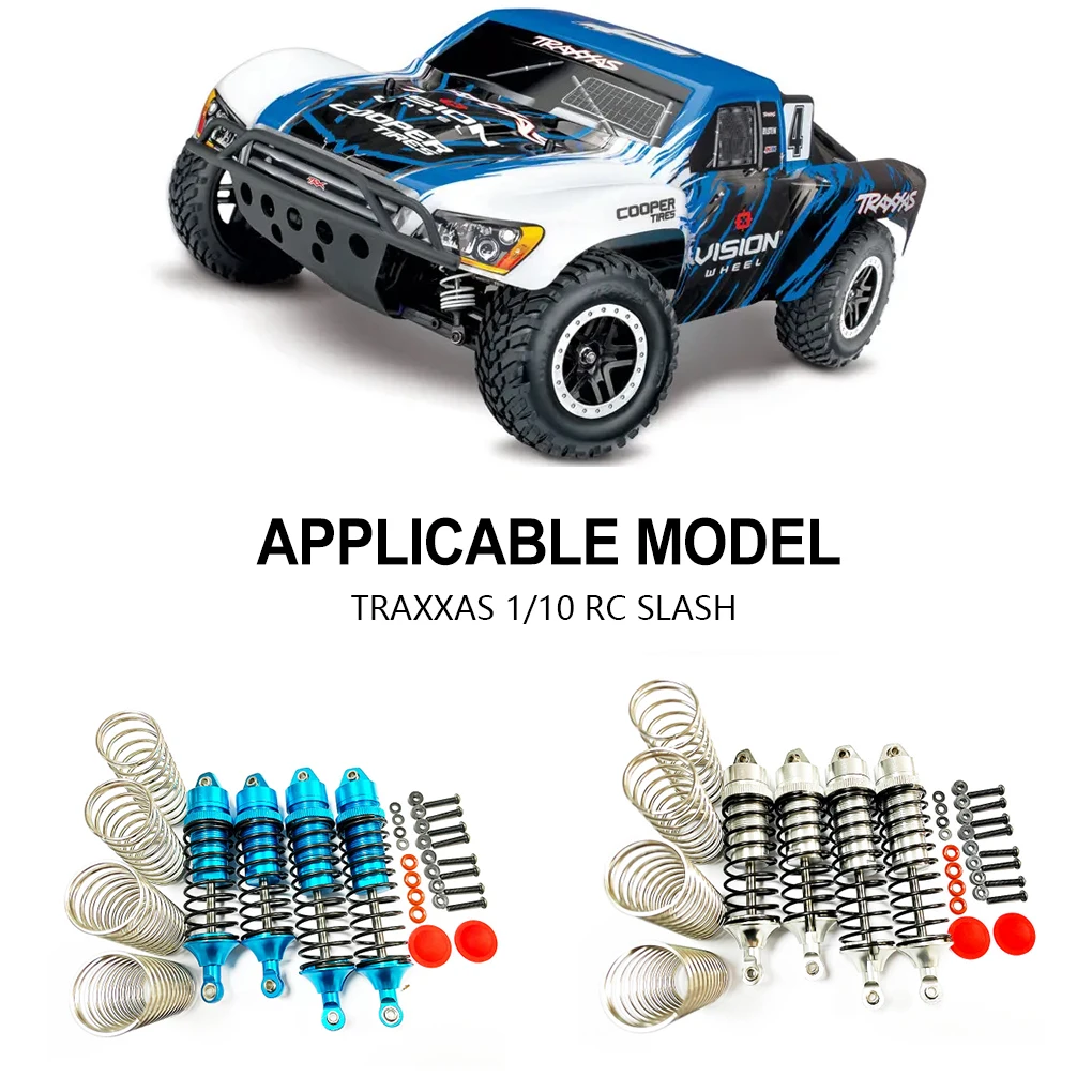 Metalowy aluminiowy amortyzator przedni tylny do Traxxas 1/10 Rustler Hoss Slash 4X4 VXL RC Car Upgrade Parts