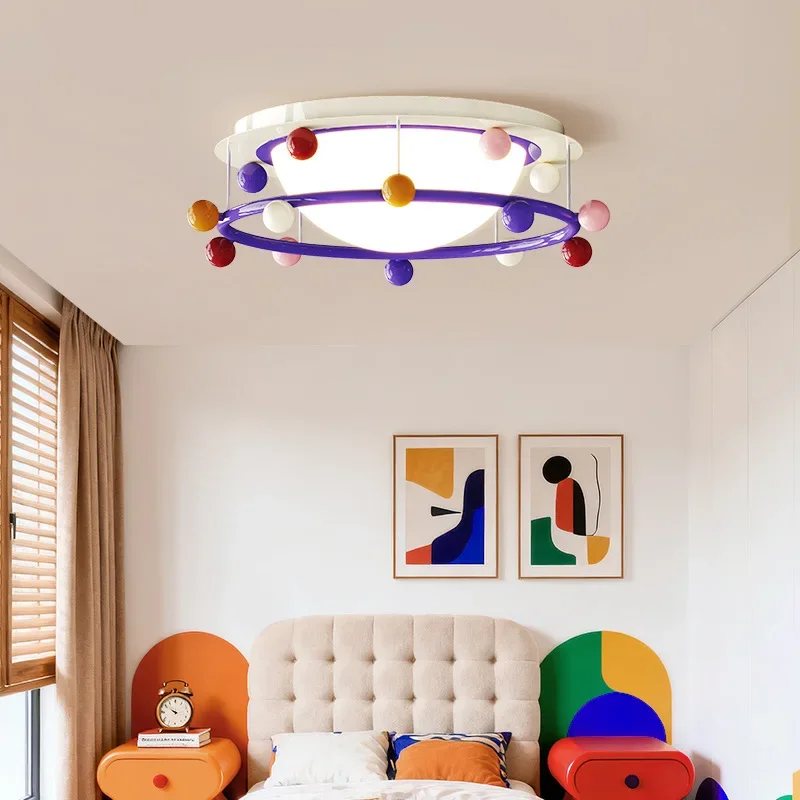 Memphis Children's Room Ceiling Lights Color Magic Bean Interstellar Planet Lamp Warm Baby Room Boy Girl Bedroom Ceiling Lamps