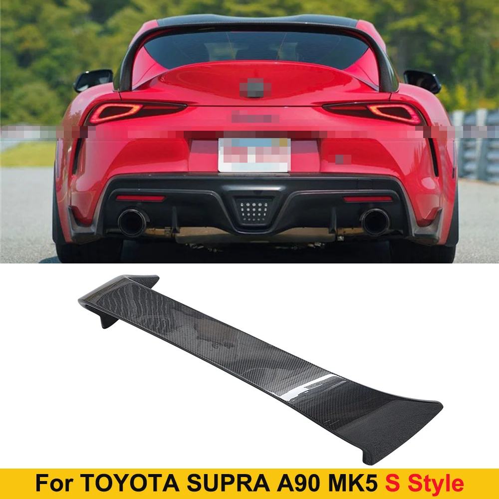 For Toyota Supra A90 MK5 JDM 2021UP Carbon Fiber Rear Spoiler Trunk Boot Lip Wing Car Styling