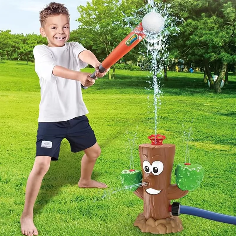 Pulverizador de agua Ceppo de árbol Manguera exterior 360 °   Juguetes de agua oscilantes para niños y niñas, césped de jardín con rociador de agua, verano