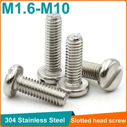 Slot Column Round Cheese Head Screws M1.6 M2 M2.5 M3 M4 M5 M6 M8 M10 CM 304 A2-70 stainless steel Slotted Round Head Screw Bolt