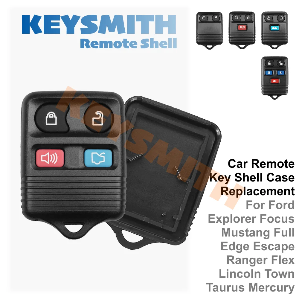 KEYSMITH Car Remote Key Shell for Ford Mustang Focus Lincoln LS Town Car Mercury Grand Marquis Sable Case Fob Cover 2 3 4 5 Butt