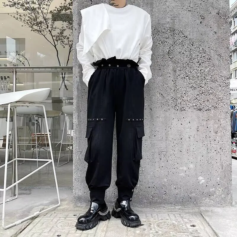 

And New Overalls Three-Dimensional Spring Personality Men's Autumn Pocket Decoration Dark Fashion Youth Leisure Large Pants