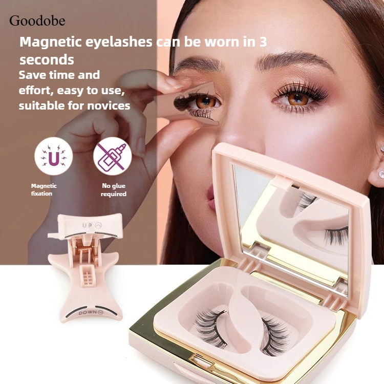 Faux cils magnétiques doux, boîte d'ensemble Portable, boucles denses naturelles, cils réutilisables sans colle avec ensemble de clips, maquillage de beauté