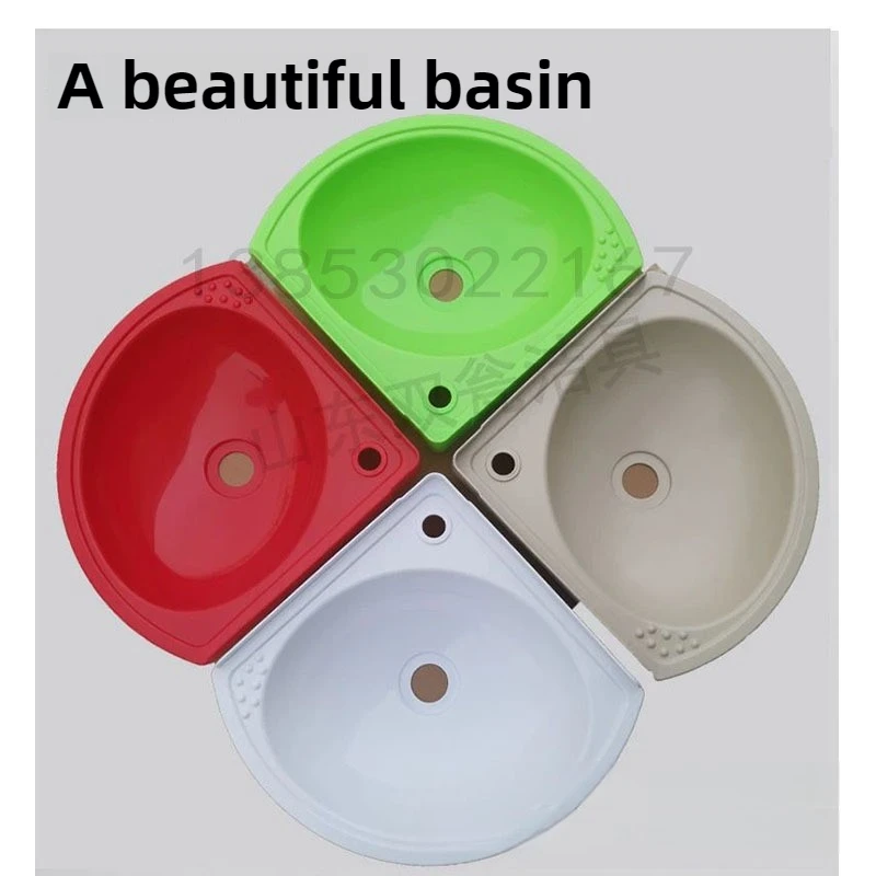 シンク非パンチング洗面器プラスチック三角コーナー扇形壁掛け洗面器シンプルな無地単穴 33 センチメートル * 32 センチメートル * 15 センチメートル