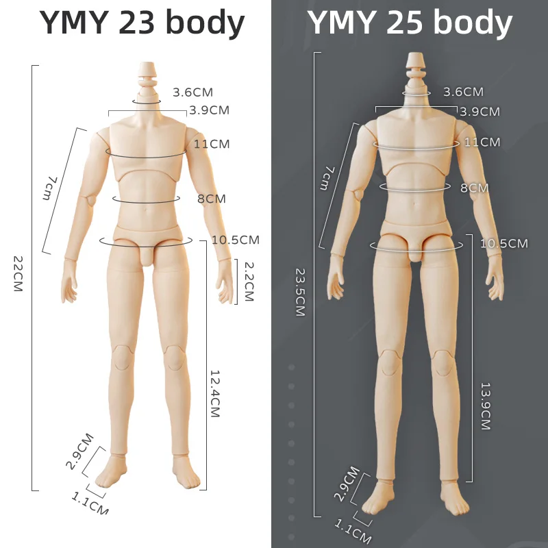 New Male Doll Joints Body Figures Multi-Joints Movable Doll Body Toy Anime Doll YMY23/25 Male Body BJD Doll Accessories Toy