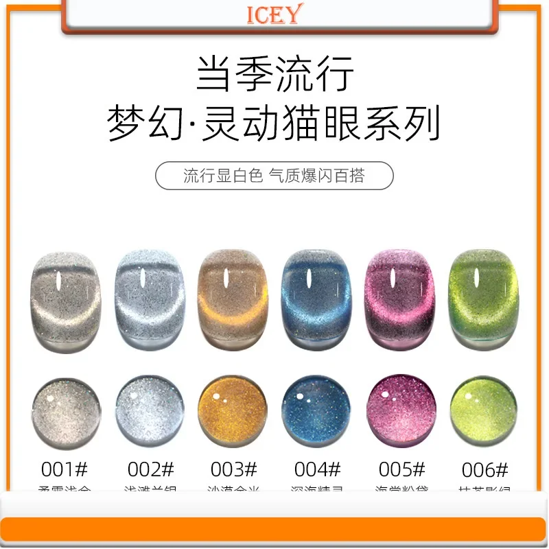 

Icey Beauty 9g Ice Crystal Cat Eye Phototherapy Gel Aurora Wide Crystal Cat Eye Gel Dynamic Broken Diamond Cat Eye Gel