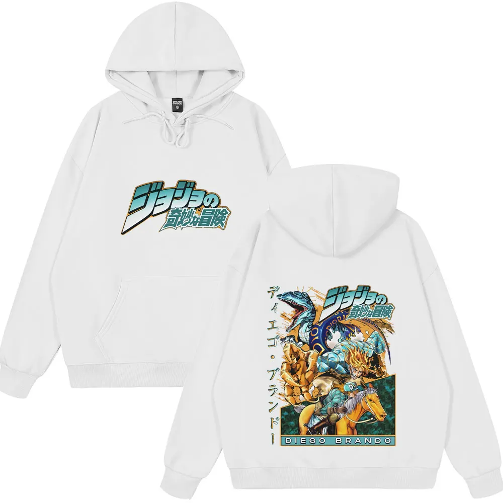 أنيمي جوجو مغامرة غريبة كرة فولاذية تشغيل دييغو براندو بلايز الرجال النساء ملابس عادية موضة طويلة الأكمام مضحك الشارع الشهير