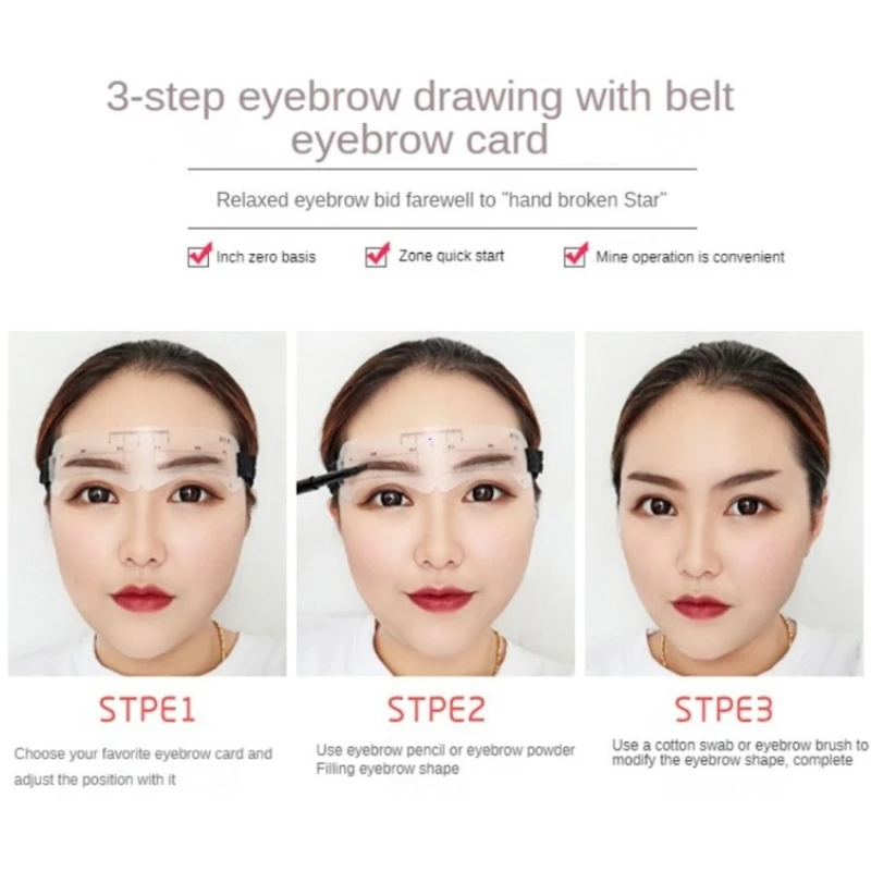 Reusable Eyebrow Shaper DIY 6PCS Set Soft Ruler Brow Definer Eyebrow Stamp Card Soft Ruler Stencil Shaping Makeup Tool