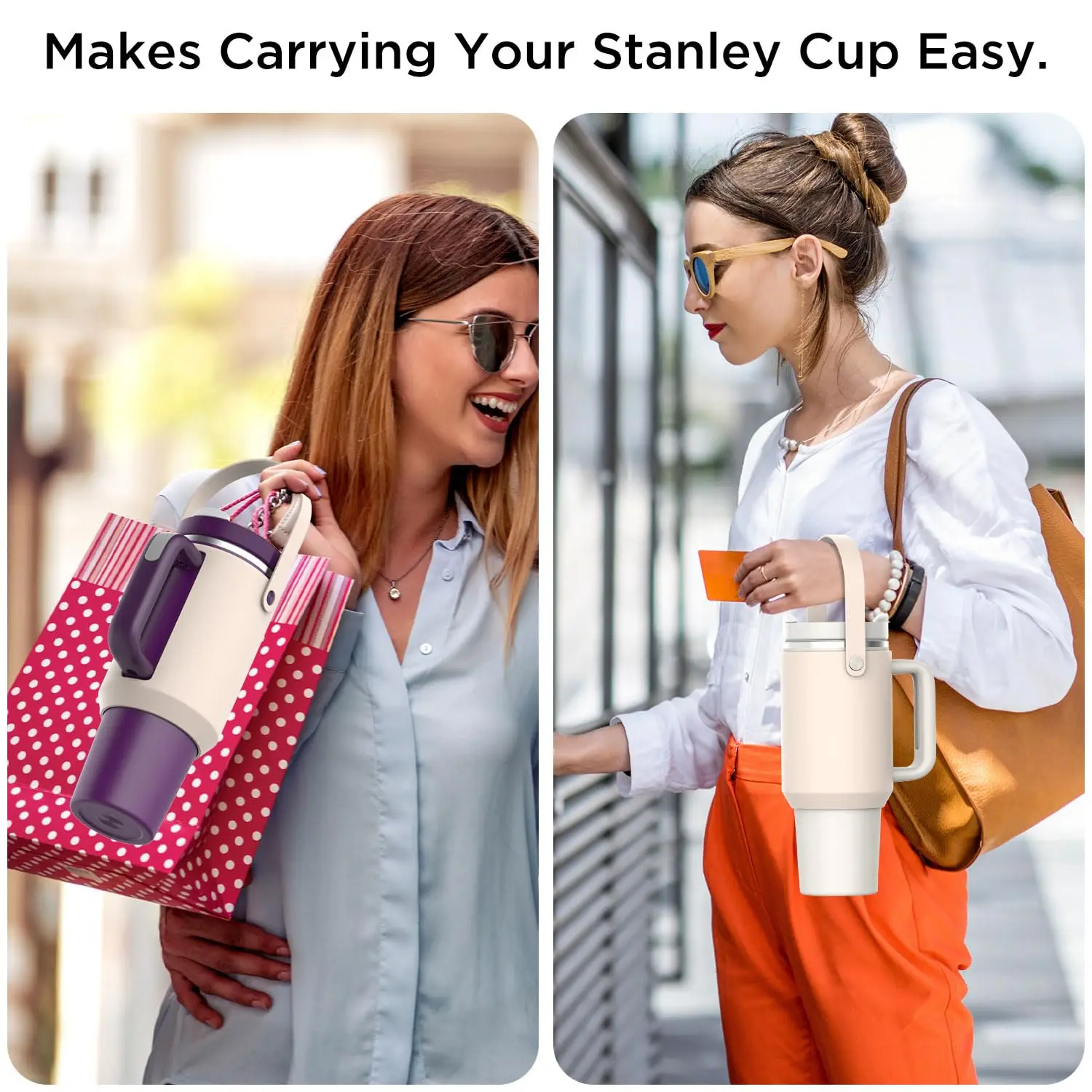 Cup Holder Case with Handle for Stanley 40 OZ Tumbler Accessories Silicone Water Bottle Carrier Sleeve