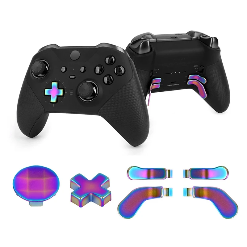 B04B-For  One Elite Series 2 6PCS Metal Controller Parts 4 Paddles 2 D-Pad Gaming Replacement Controller Component Set