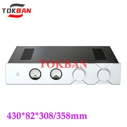 Tokban 430*82*308/358mm All Aluminium Power Amplifier Chassis Enclosure Vu Meter DIY HIFI Preamplifier Case Shell