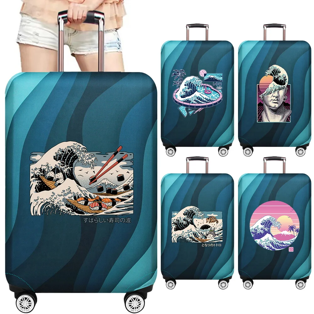 

Trolley Box Cover Travel Accessories Fashion Thick Elastic 18-32inch Luggage Cover Protector Wave Series Washable