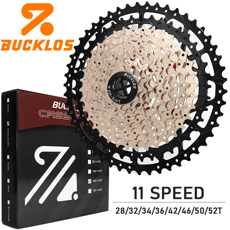 BUCKLOS K7 11V Bicycle Cassette 11 Speed Road Mountain Bike Cassette 32T 34T 36T 42T 46T 50T 52T MTB Freewheel for Shimano HG