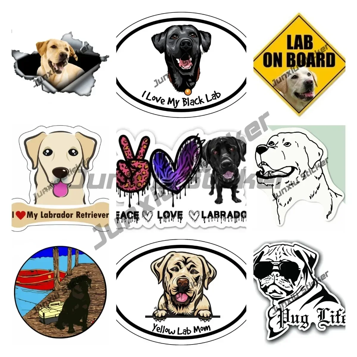 Labrador Retriever Decal I Love My Black Lab Vinyl Decal Funny Labrador Dog Breed Bumper Sticker for Laptops Windows Cars Trucks