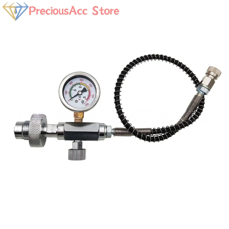 

1 шт., воздушный дайвинг DIN G5/8, соединительная заправочная станция, заправочный адаптер, клапан HPA, 6000 фунтов на квадратный дюйм/400 бар, нержавеющая сталь со шлангом 50 см