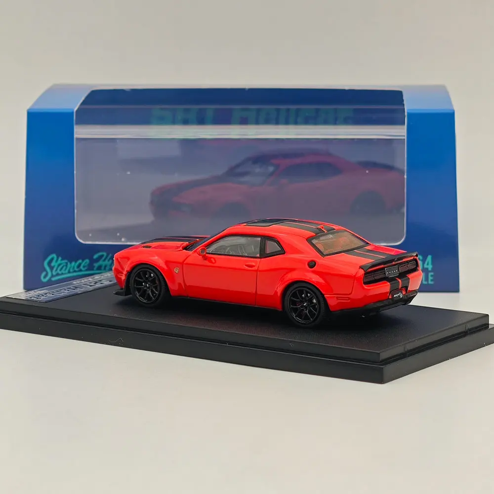 Stance Hunters SH SRT Hellcat Muscle Sports Diecast Models, Red Car Limited Collection, Auto Toys Gift, 1:64