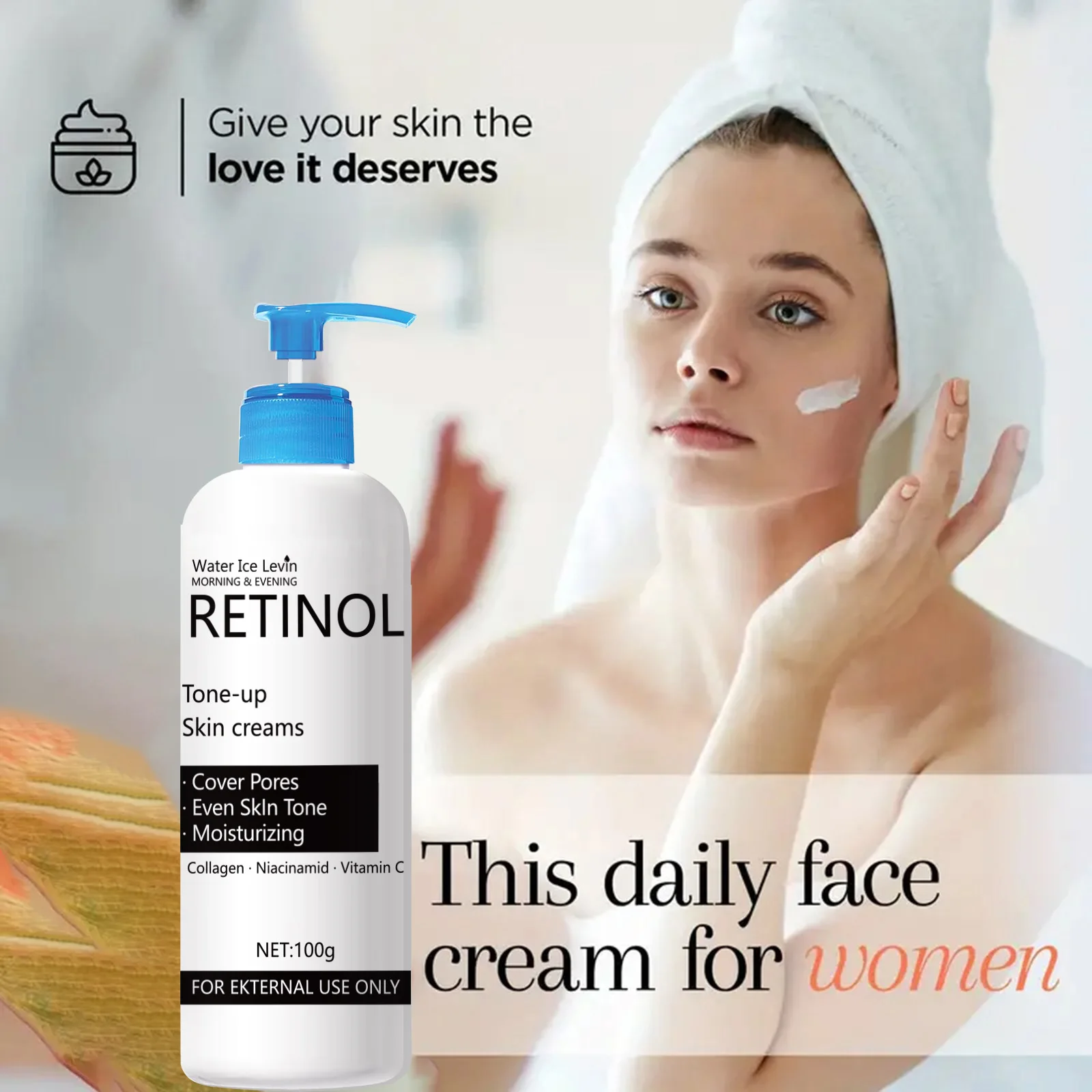 Retinol Cream, Collagen, Hyaluronic Acid, Retinol and Niacinamide Moisturize and Nourish, for Soft, Supple, and Vibrant Skin