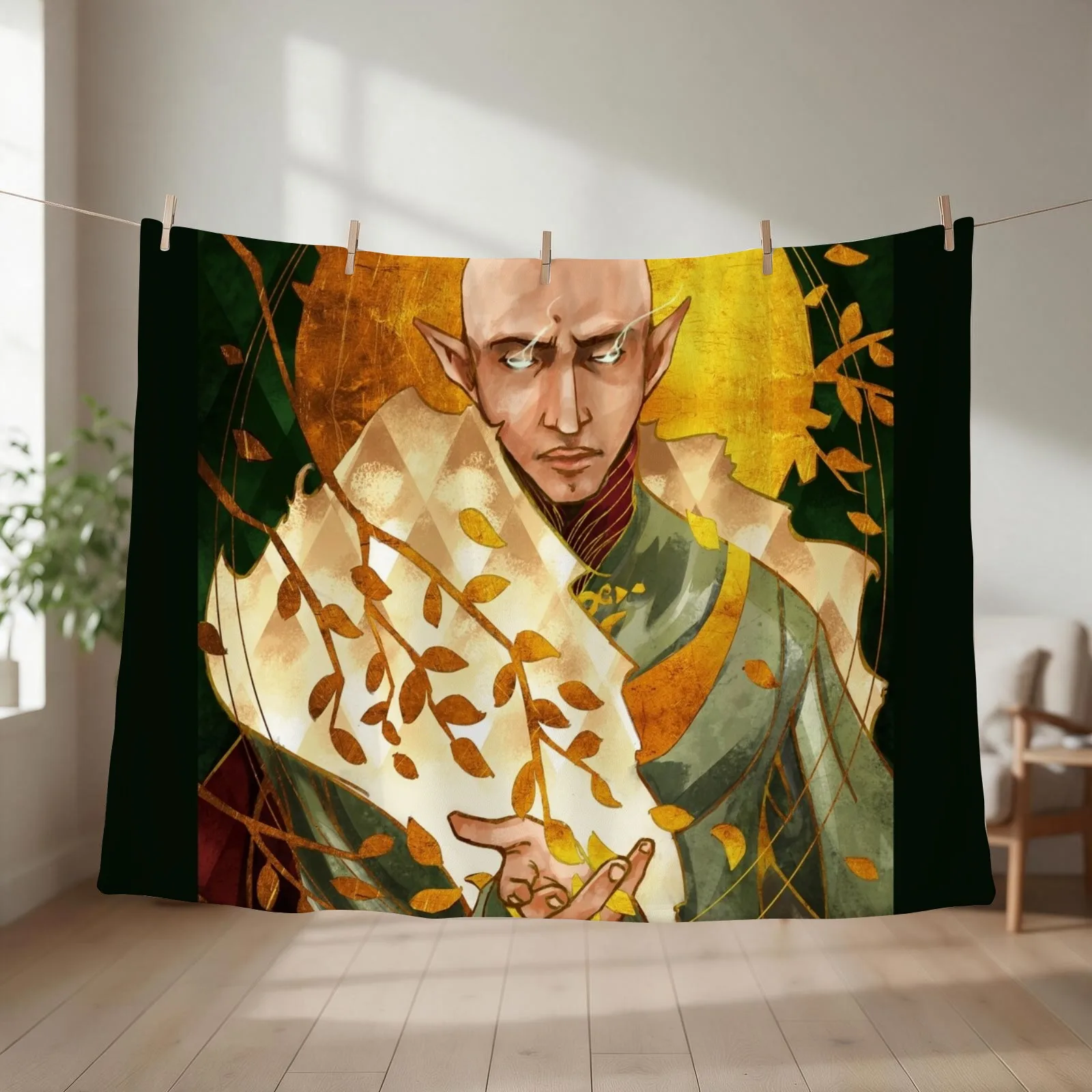 Solas from Dragon Age tarot card Throw Blanket Retros Soft Beds Thins Nap Blankets