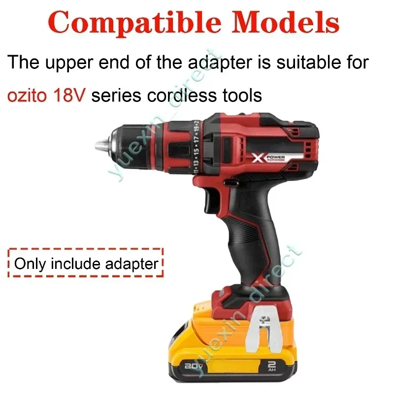Imagem -02 - Adaptador de Bateria para Dewalt Conversor de Lítio Ozito Power X-change Conector de Ferramentas sem Fio 18v sem Bateria