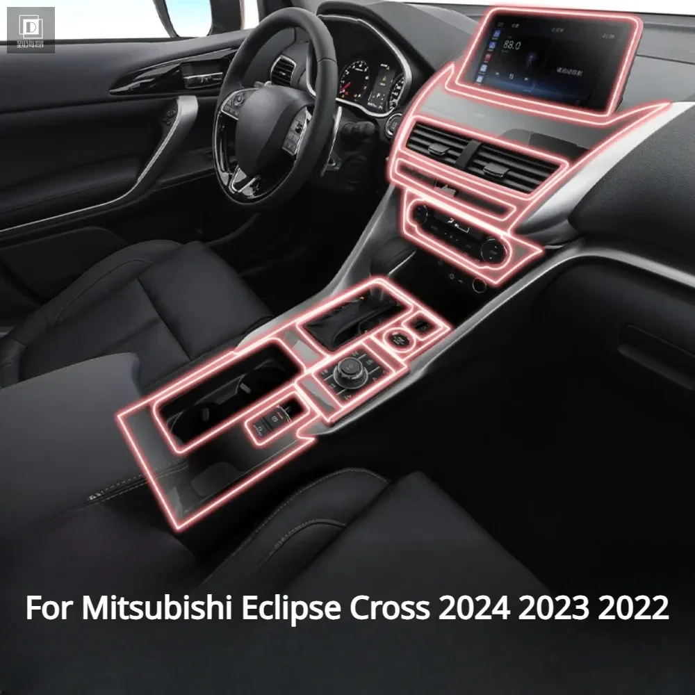 For Mitsubishi Eclipse Cross 2024 2023 Accessories Interior Film Transparent TPU Gear Panel Center Console Anti-scratch Sticker